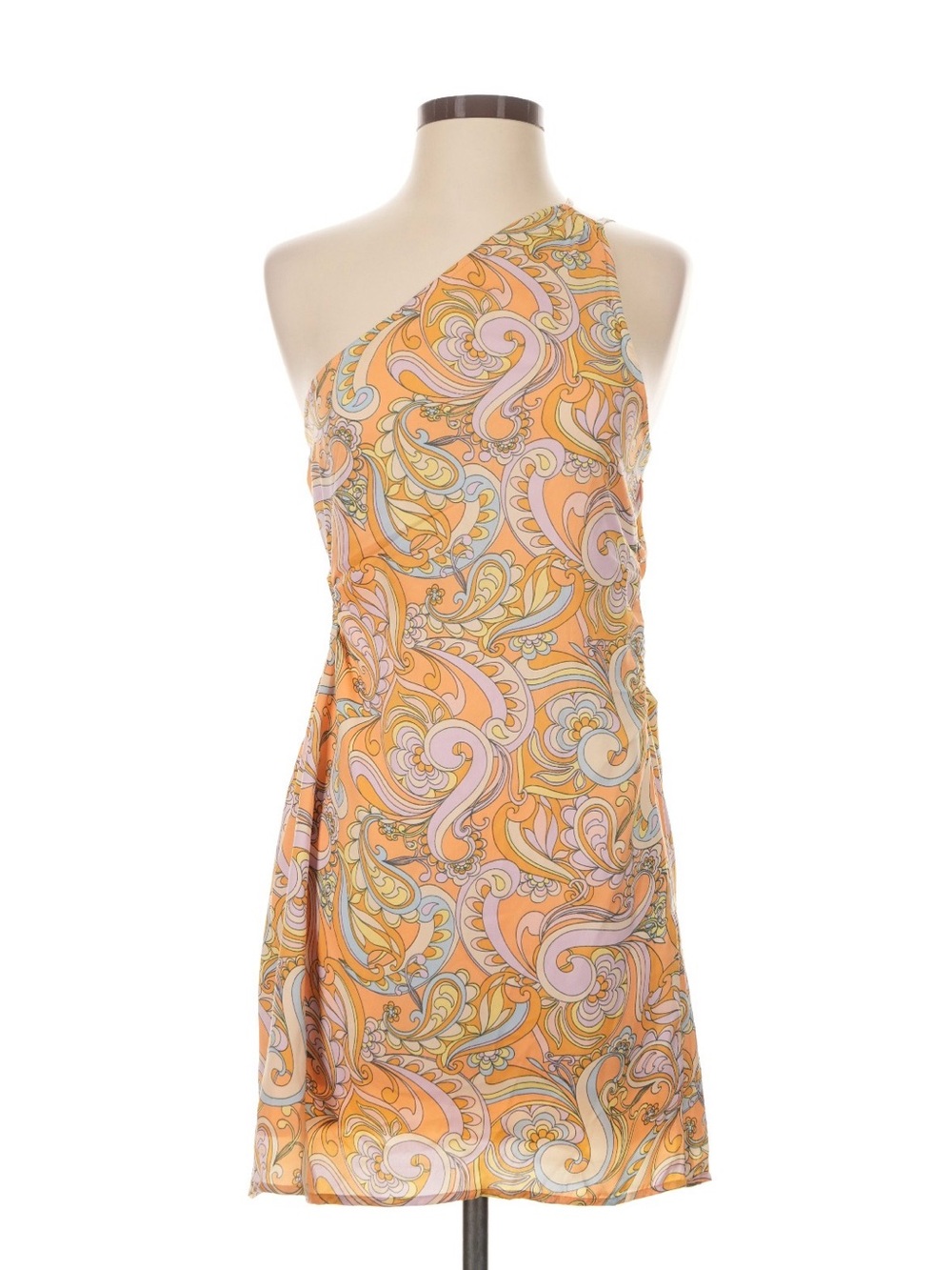 One-Shoulder Paisley Cocktail Dre